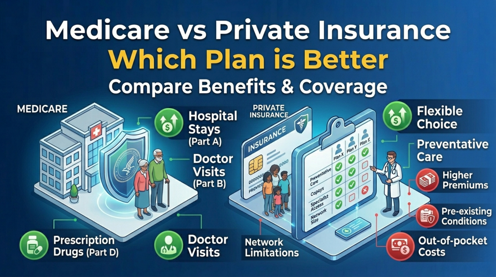 Medicare vs Private Health Insurance in the USA (2026) – Which One Is Better for You?